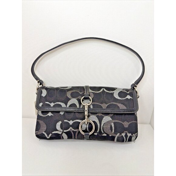 Authentic COACH Signature C Logo Shoulder Bag & Matching Wallet Set – Black Shim - Picture 3 of 16